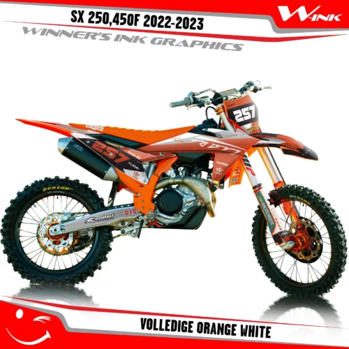 SX-F-250-450-2023-graphics-kit-and-decals-with-design-Volledige-Orange-White