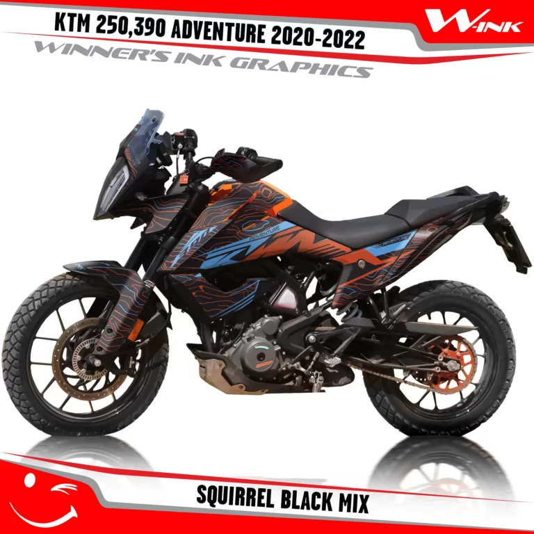 Adventure-250-390-2020-2021-2022-graphics-kit-and-decals-with-designs-Squirrel-Black-Mix