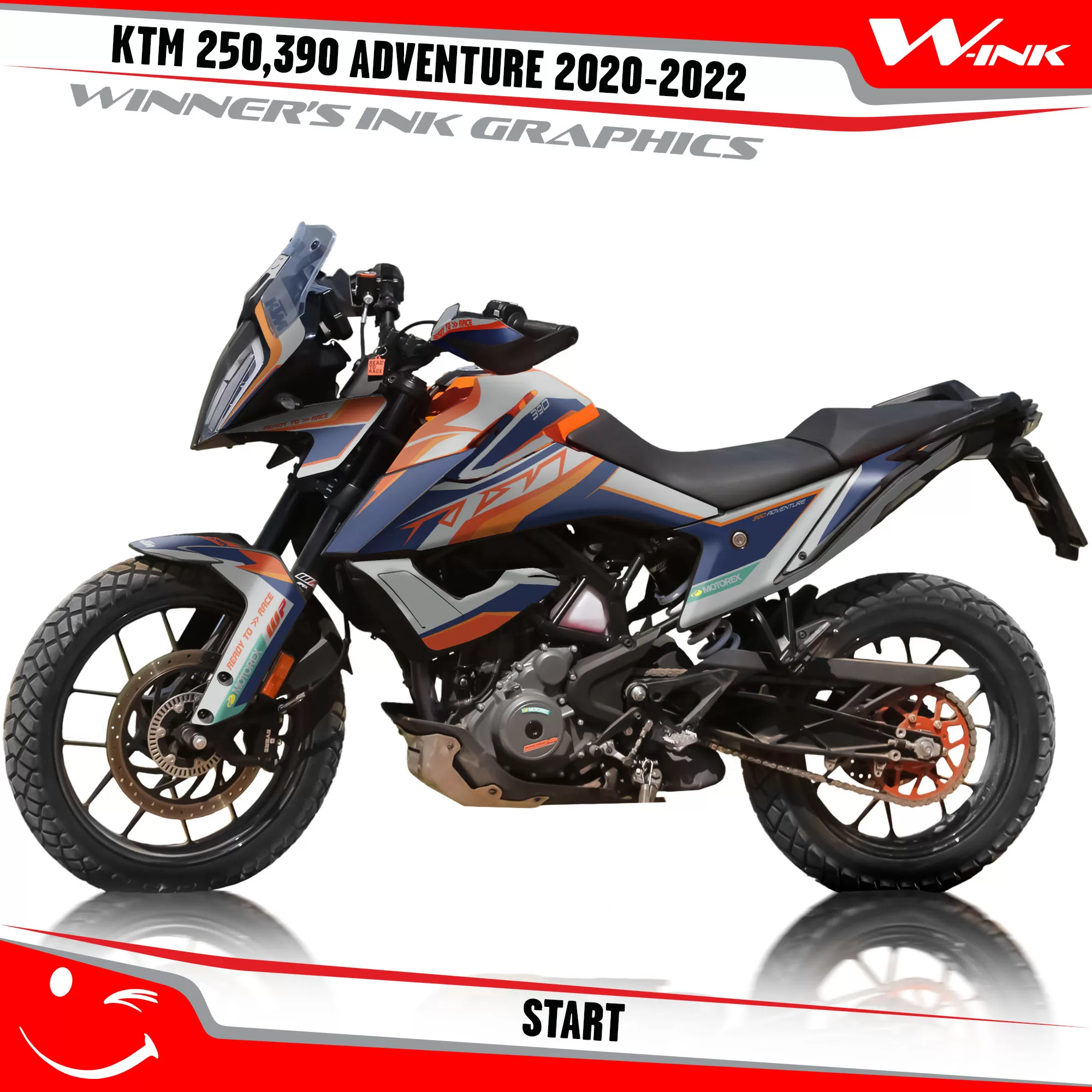 Adventure-250-390-2020-2021-2022-graphics-kit-and-decals-with-designs-Start