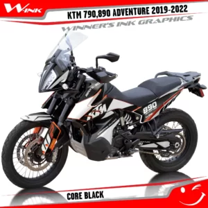 Adventure-790-890-2019-2020-2021-2022-graphics-kit-and-decals-with-designs-Core-Black