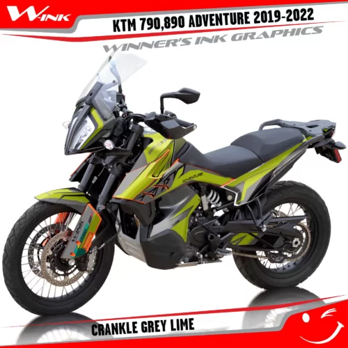 Adventure-790-890-2019-2020-2021-2022-graphics-kit-and-decals-with-designs-Crankle-Grey-Lime