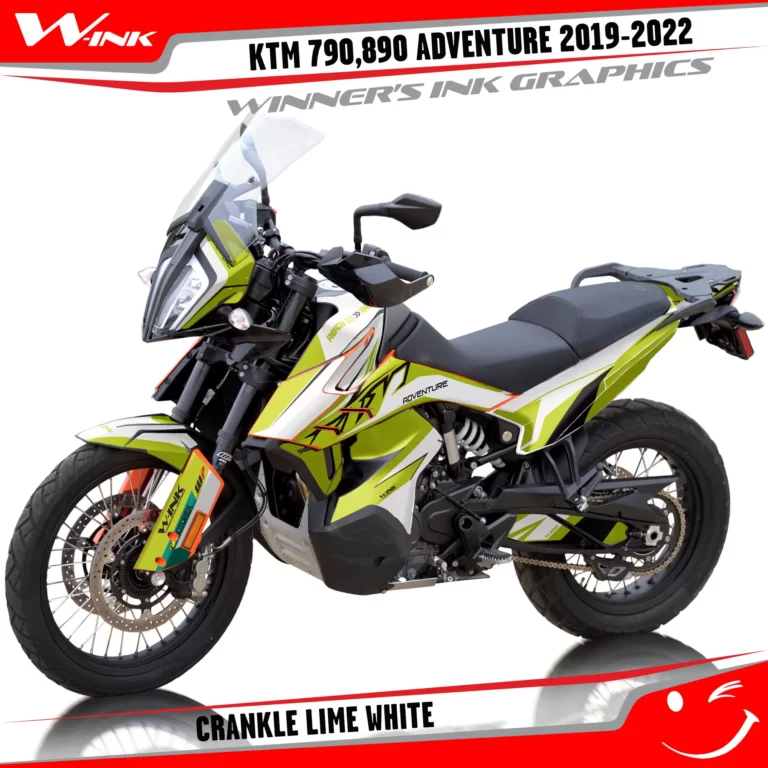 Adventure-790-890-2019-2020-2021-2022-graphics-kit-and-decals-with-designs-Crankle-Lime-White