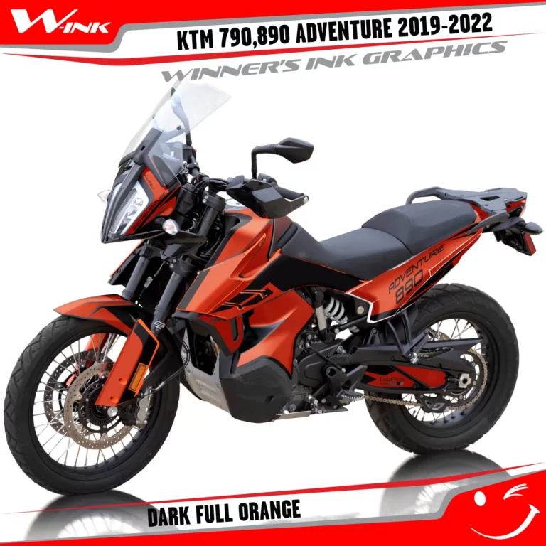 Adventure-790-890-2019-2020-2021-2022-graphics-kit-and-decals-with-designs-Dark-Full-Orange
