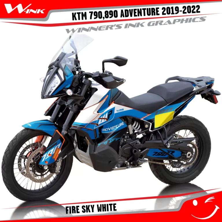 Adventure-790-890-2019-2020-2021-2022-graphics-kit-and-decals-with-designs-Fire-Sky-White