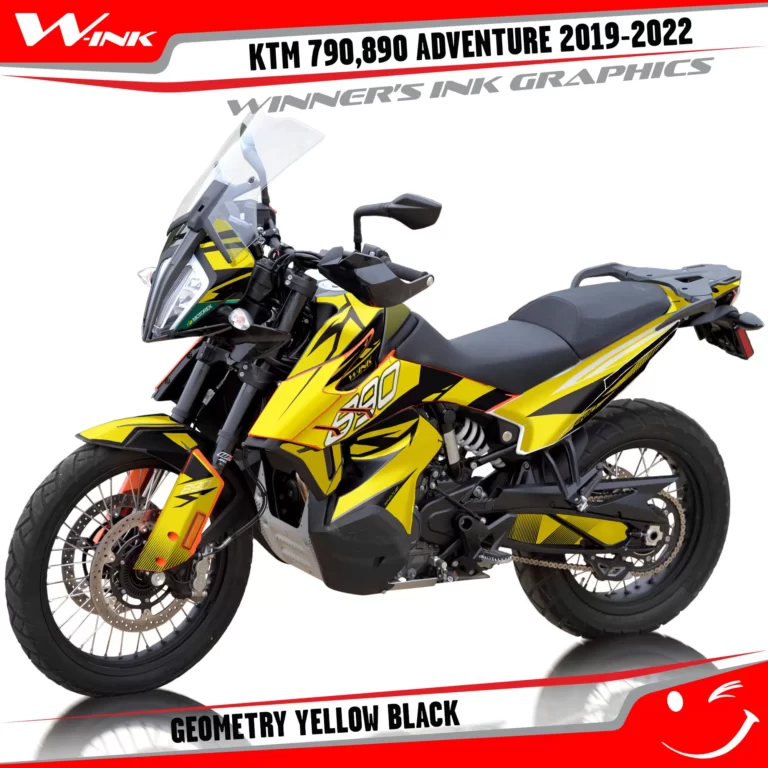 Adventure-790-890-2019-2020-2021-2022-graphics-kit-and-decals-with-designs-Geometry-Yellow-Black
