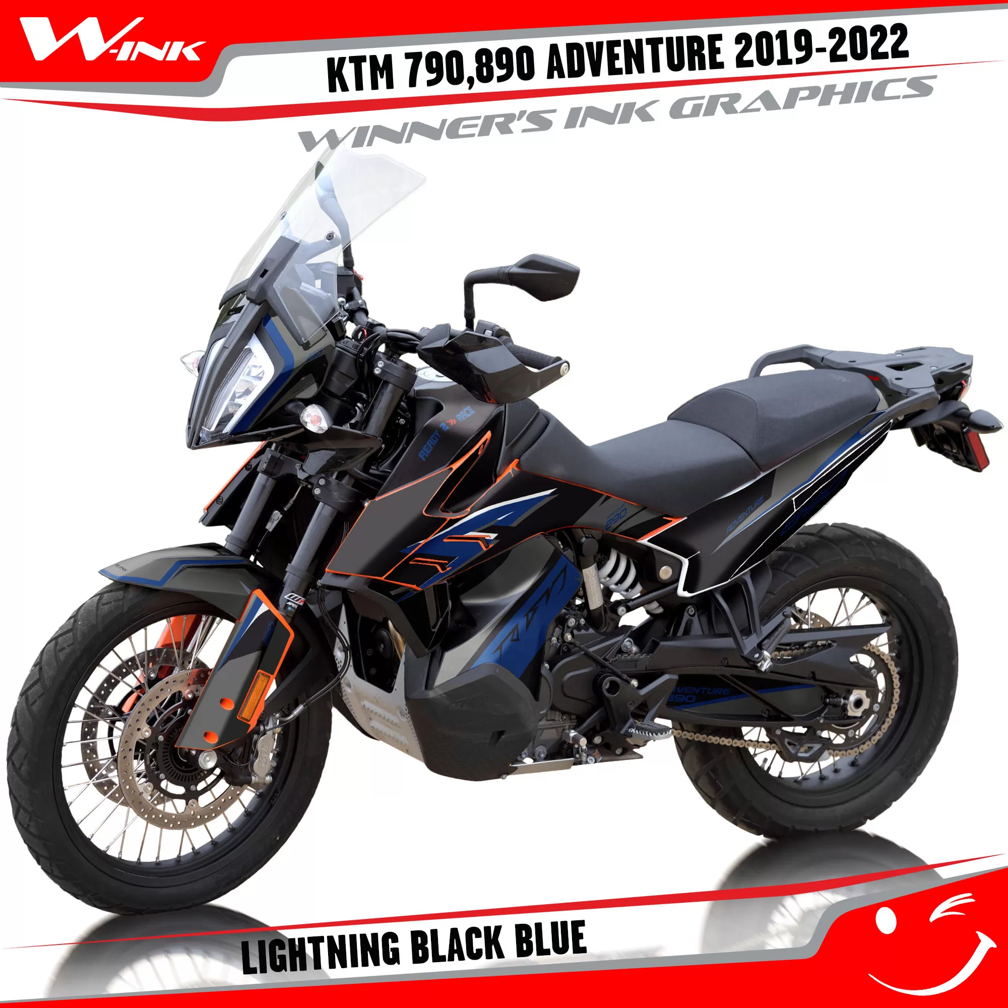 Adventure-790-890-2019-2020-2021-2022-graphics-kit-and-decals-with-designs-Lightning-Black-Blue