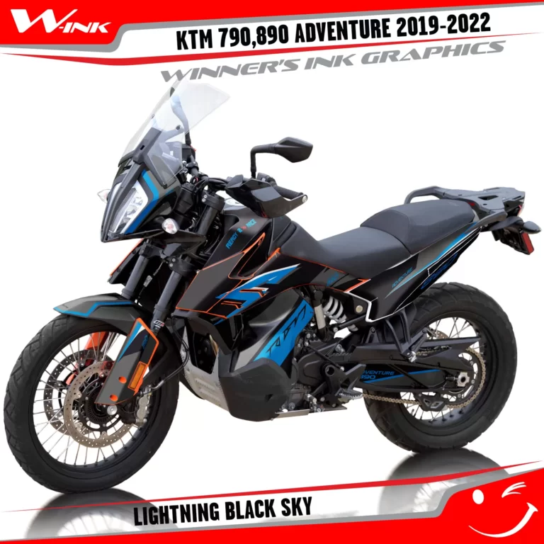 Adventure-790-890-2019-2020-2021-2022-graphics-kit-and-decals-with-designs-Lightning-Black-Sky