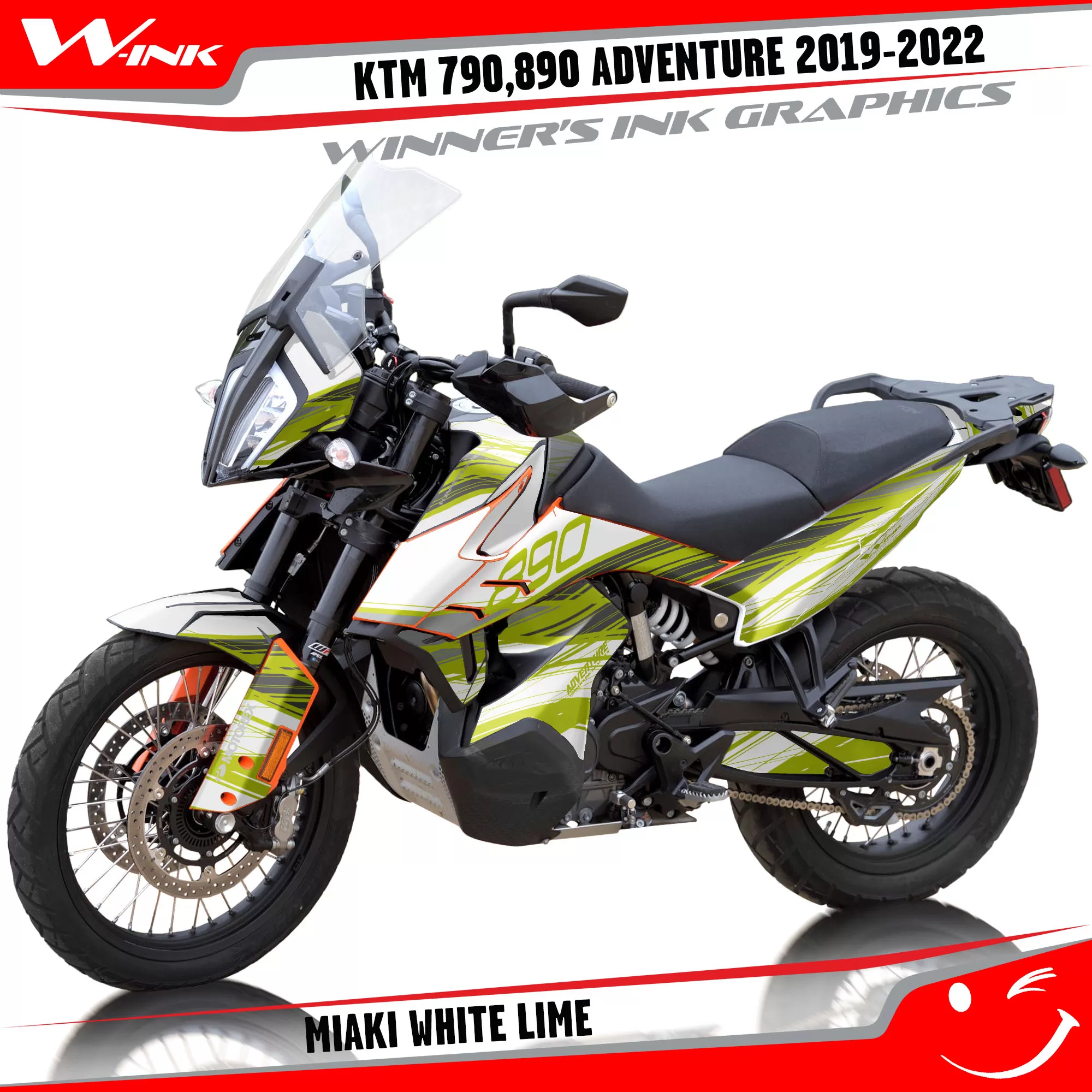 Adventure-790-890-2019-2020-2021-2022-graphics-kit-and-decals-with-designs-Miaki-White-Lime