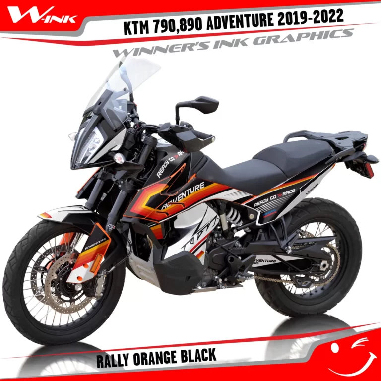 Adventure-790-890-2019-2020-2021-2022-graphics-kit-and-decals-with-designs-Rally-Orange-Black