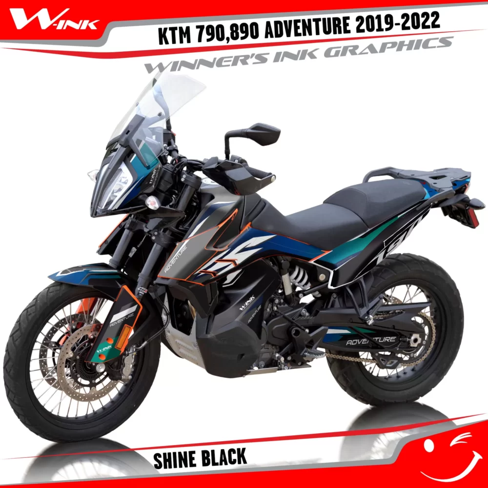 Adventure-790-890-2019-2020-2021-2022-graphics-kit-and-decals-with-designs-Shine-Black