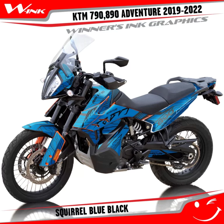 Adventure-790-890-2019-2020-2021-2022-graphics-kit-and-decals-with-designs-Squirrel-Blue-Black