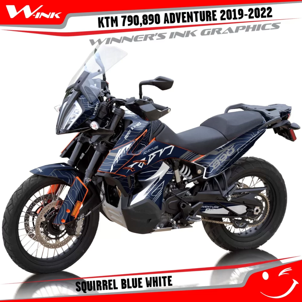 Adventure-790-890-2019-2020-2021-2022-graphics-kit-and-decals-with-designs-Squirrel-Blue-White