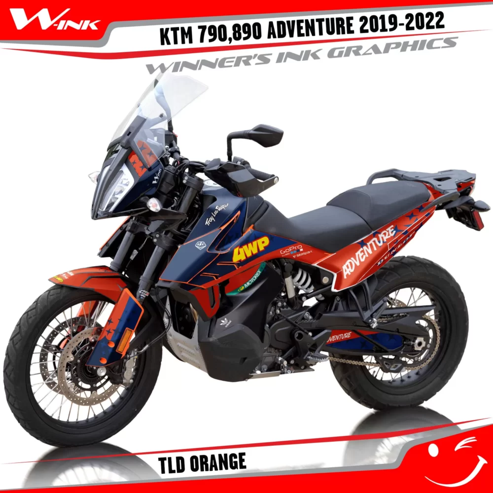 Adventure-790-890-2019-2020-2021-2022-graphics-kit-and-decals-with-designs-TLD-Orange