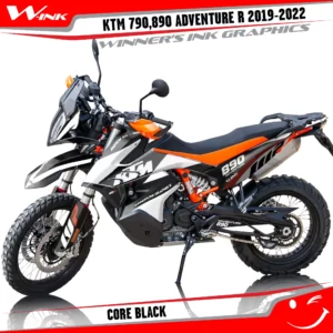 Adventure-R-790-890-2019-2020-2021-2022-graphics-kit-and-decals-with-designs-Core-Black