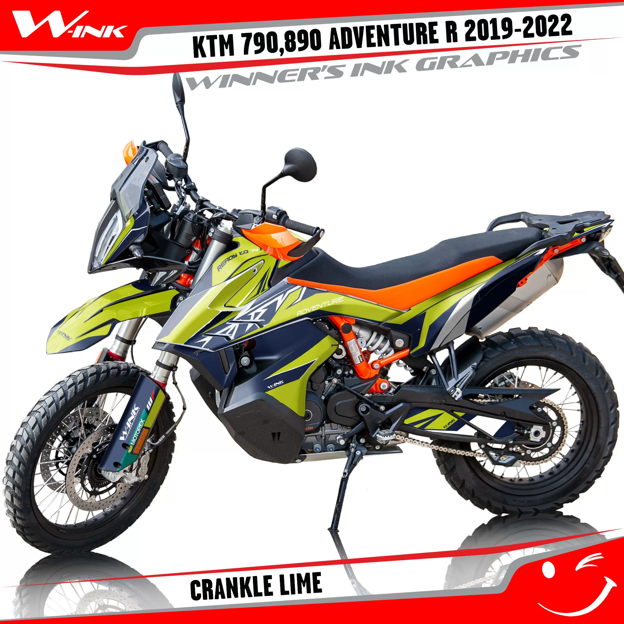 Adventure-R-790-890-2019-2020-2021-2022-graphics-kit-and-decals-with-designs-Crankle-Lime