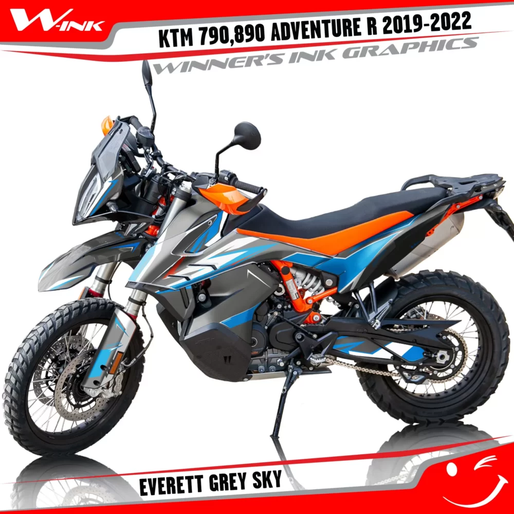 Adventure-R-790-890-2019-2020-2021-2022-graphics-kit-and-decals-with-designs-Everett-Grey-Sky