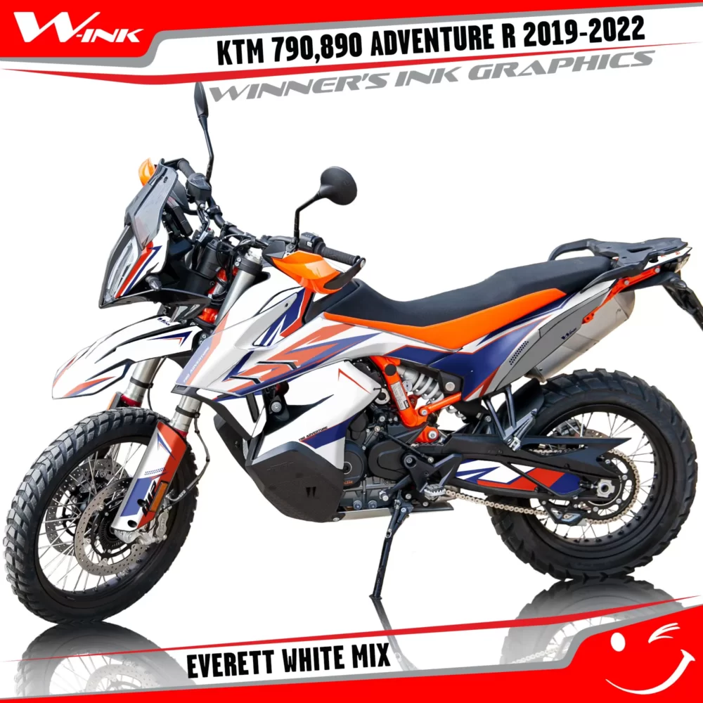 Adventure-R-790-890-2019-2020-2021-2022-graphics-kit-and-decals-with-designs-Everett-White-Mix