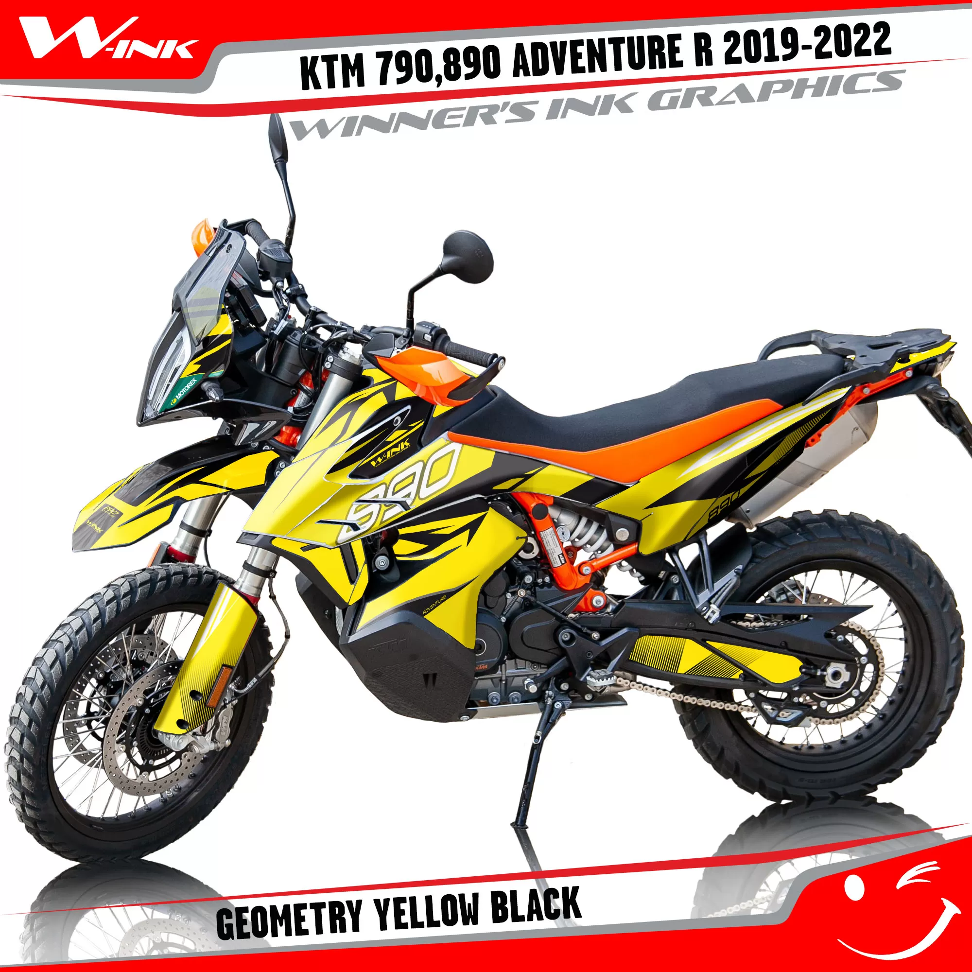 Adventure-R-790-890-2019-2020-2021-2022-graphics-kit-and-decals-with-designs-Geometry-Yellow-Black