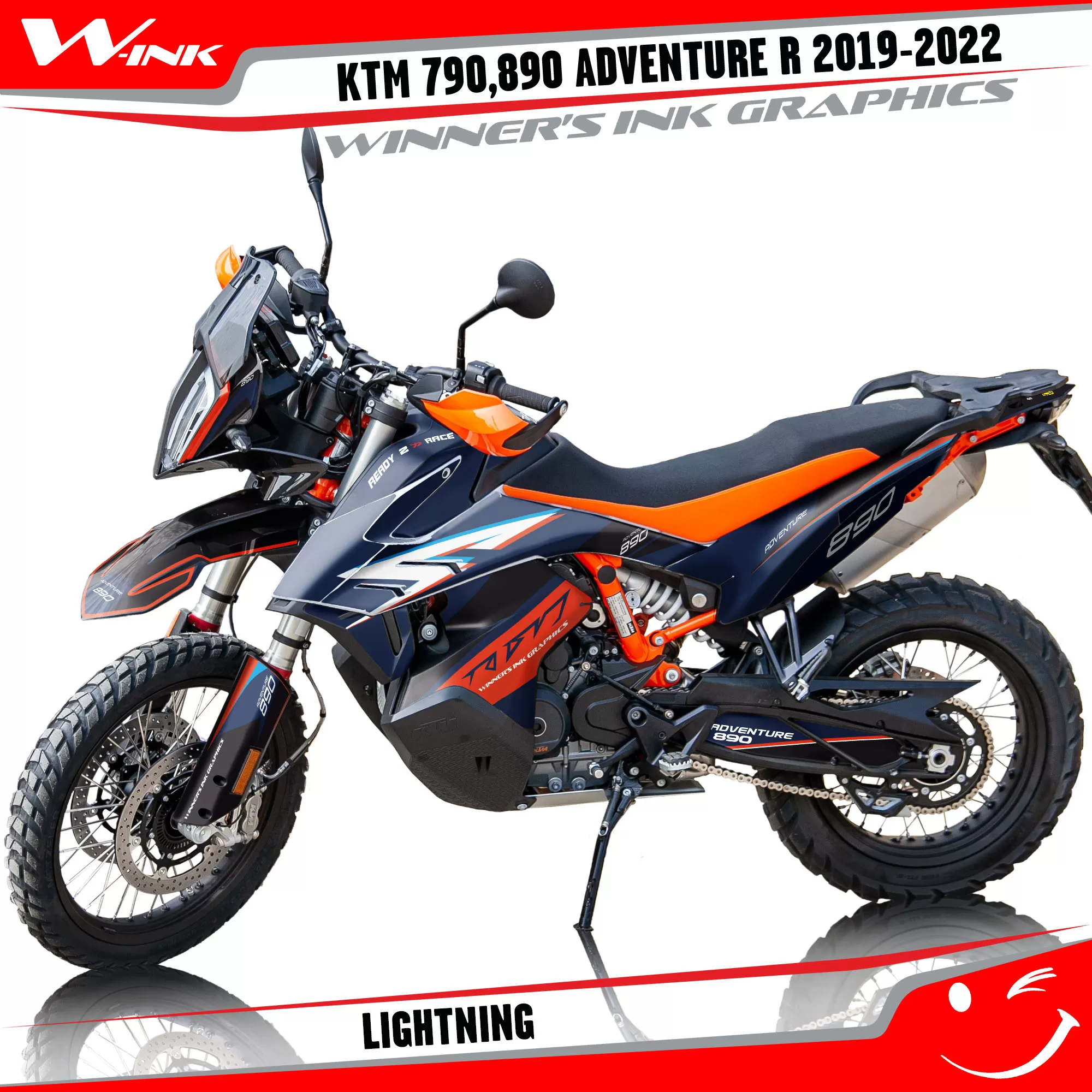 Adventure-R-790-890-2019-2020-2021-2022-graphics-kit-and-decals-with-designs-Lightning