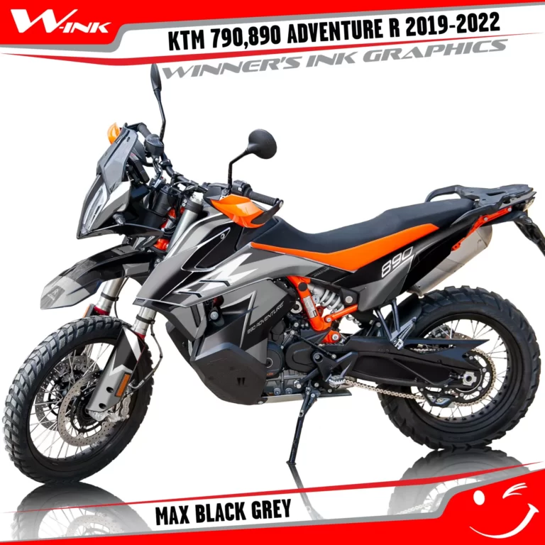 Adventure-R-790-890-2019-2020-2021-2022-graphics-kit-and-decals-with-designs-Max-Black-Grey