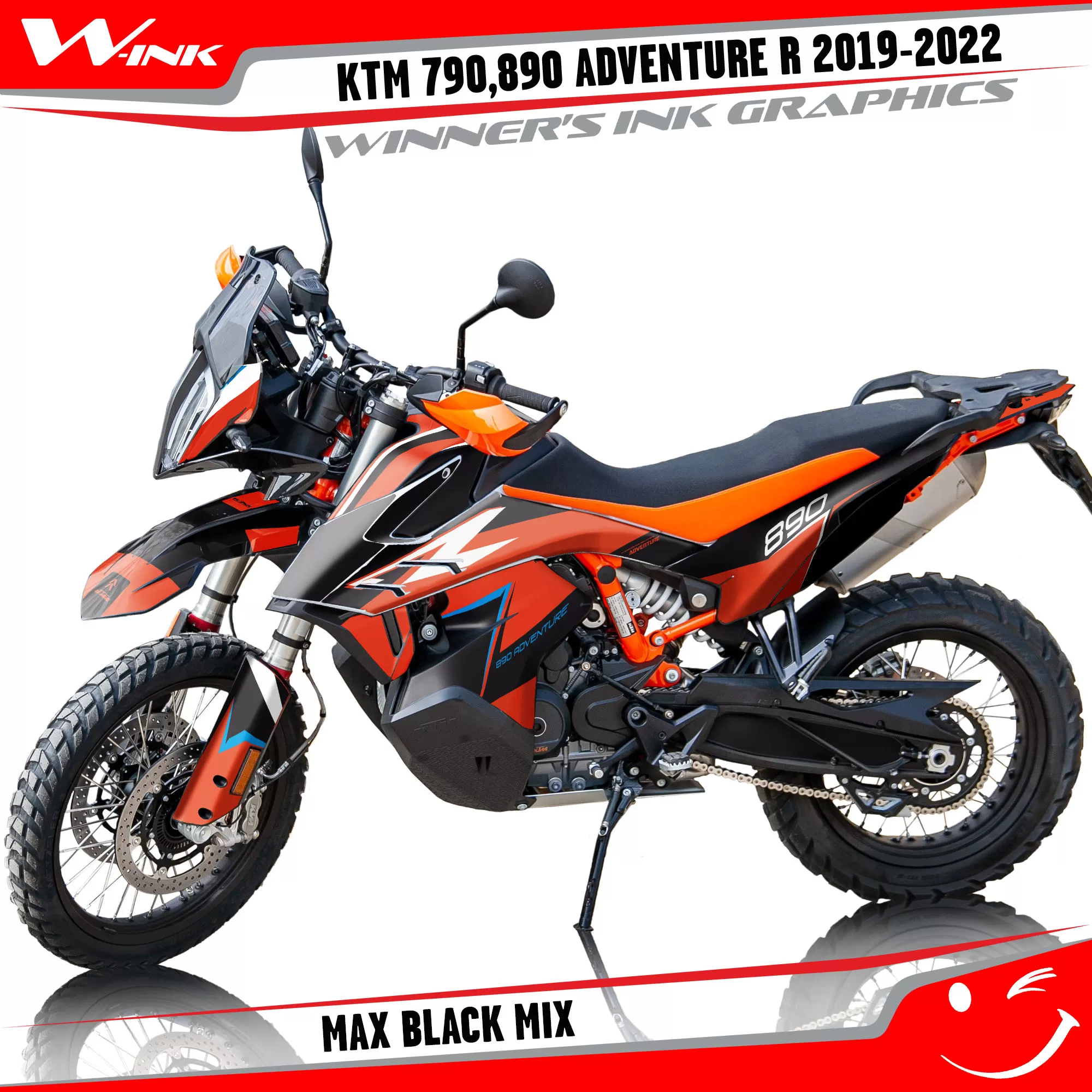 Adventure-R-790-890-2019-2020-2021-2022-graphics-kit-and-decals-with-designs-Max-Black-Mix