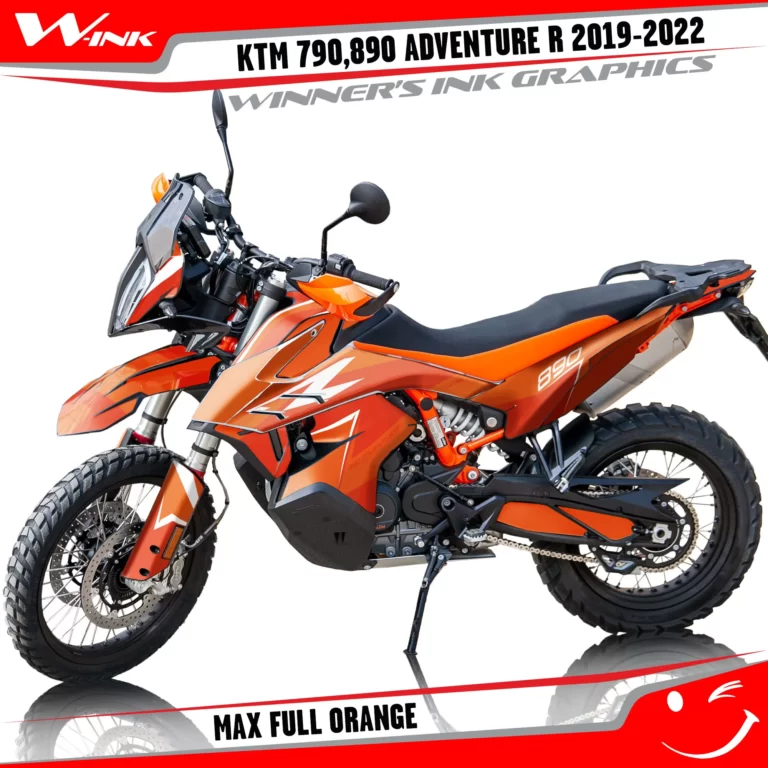 Adventure-R-790-890-2019-2020-2021-2022-graphics-kit-and-decals-with-designs-Max-Full-Orange