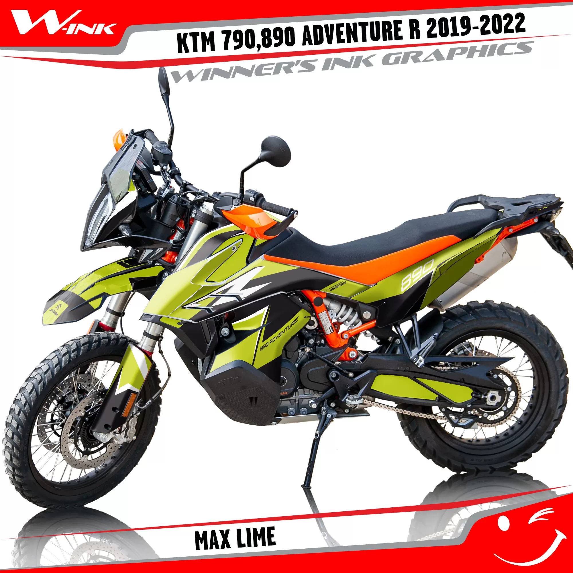 Adventure-R-790-890-2019-2020-2021-2022-graphics-kit-and-decals-with-designs-Max-Lime