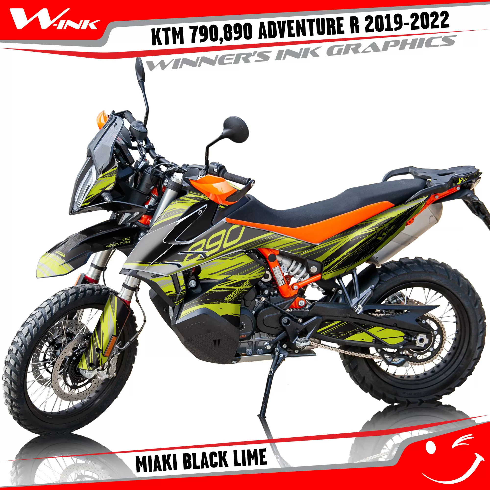 Adventure-R-790-890-2019-2020-2021-2022-graphics-kit-and-decals-with-designs-Miaki-Black-Lime