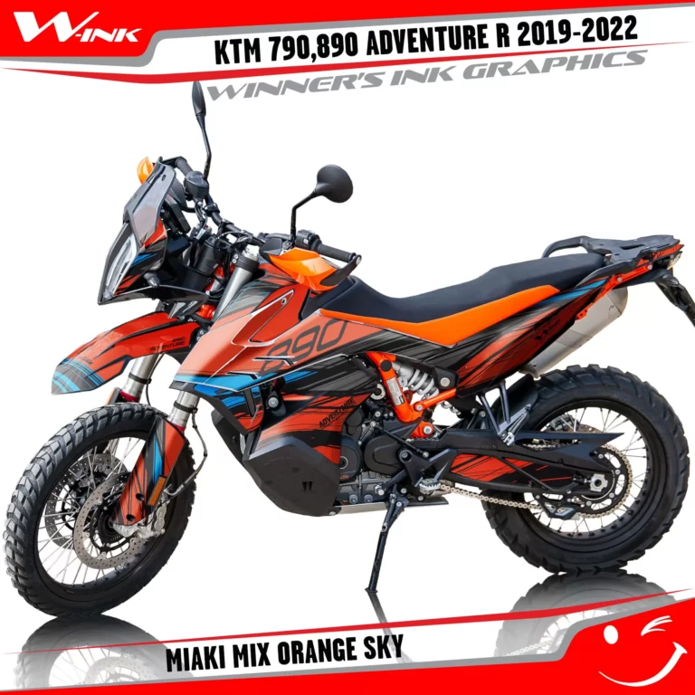 Adventure-R-790-890-2019-2020-2021-2022-graphics-kit-and-decals-with-designs-Miaki-Mix-Orange-Sky
