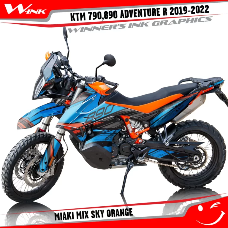 Adventure-R-790-890-2019-2020-2021-2022-graphics-kit-and-decals-with-designs-Miaki-Mix-Sky-Orange