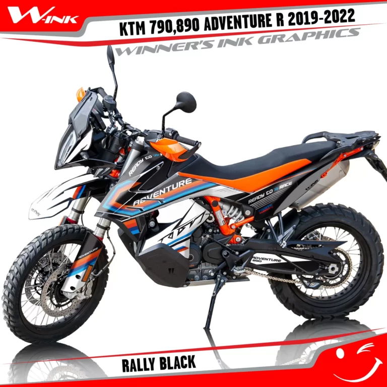Adventure-R-790-890-2019-2020-2021-2022-graphics-kit-and-decals-with-designs-Rally-Black