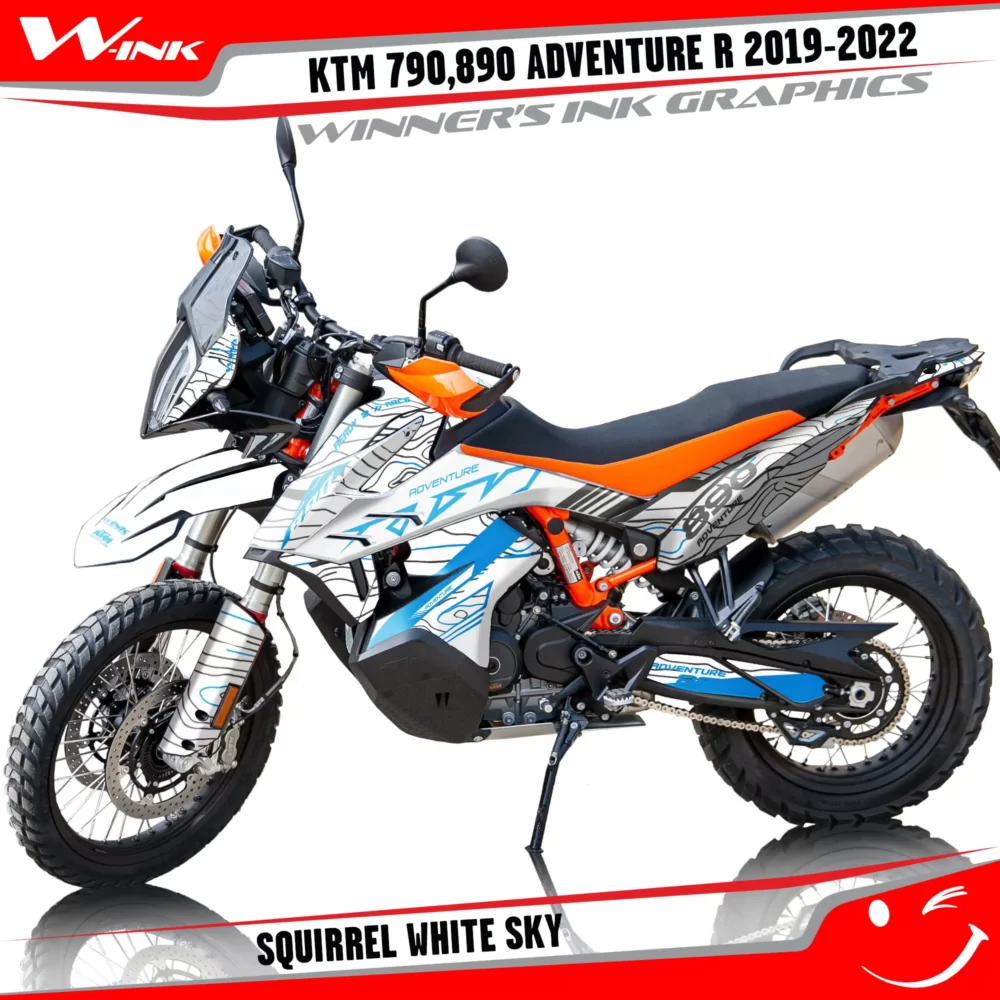 Adventure-R-790-890-2019-2020-2021-2022-graphics-kit-and-decals-with-designs-Squirrel-White-Sky