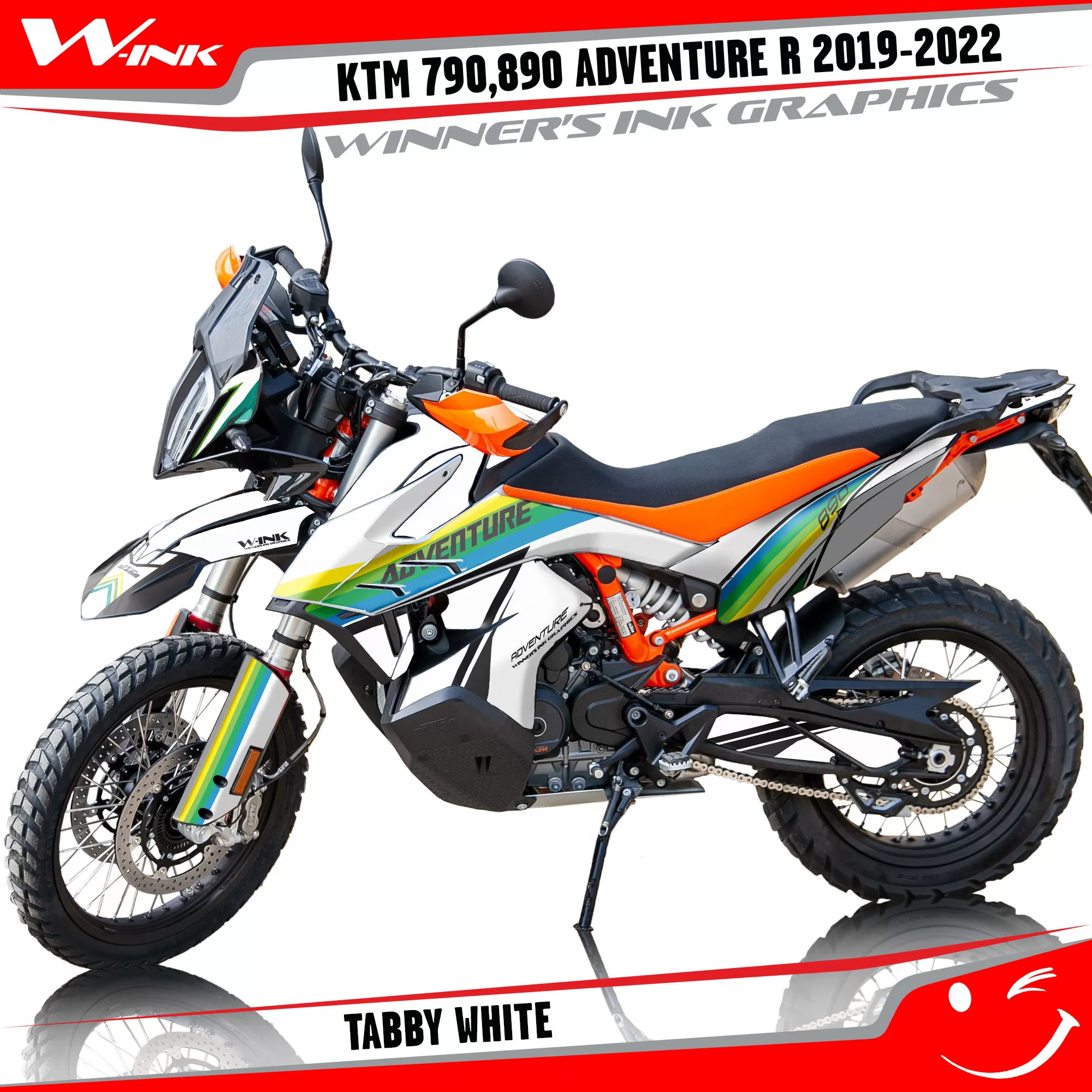 Adventure-R-790-890-2019-2020-2021-2022-graphics-kit-and-decals-with-designs-Tabby-White