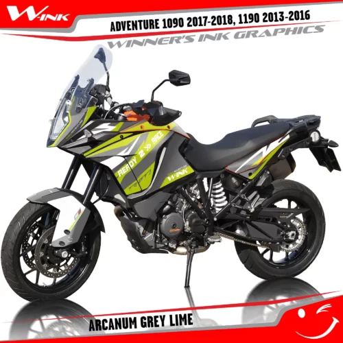 KTM-Adventure-1090-2017-2018-2019-1190-2013-2014-2015-2016-graphics-kit-and-decals-with-designs-Arcanum-Grey-Lime