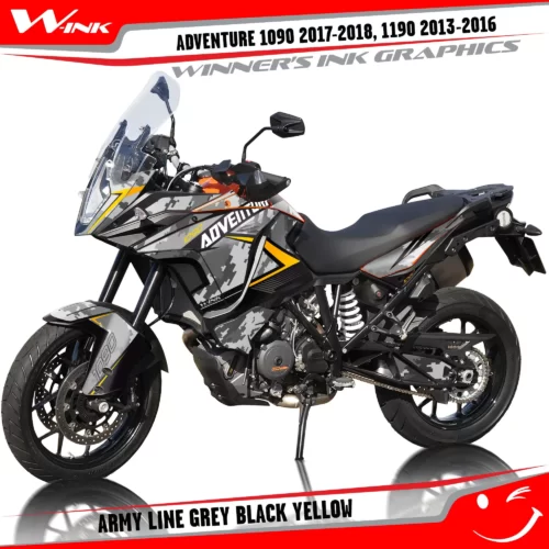 KTM-Adventure-1090-2017-2018-2019-1190-2013-2014-2015-2016-graphics-kit-and-decals-with-designs-Army-Line-Grey-Black-Yellow