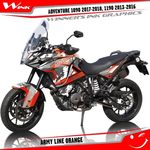 KTM-Adventure-1090-2017-2018-2019-1190-2013-2014-2015-2016-graphics-kit-and-decals-with-designs-Army-Line-Orange