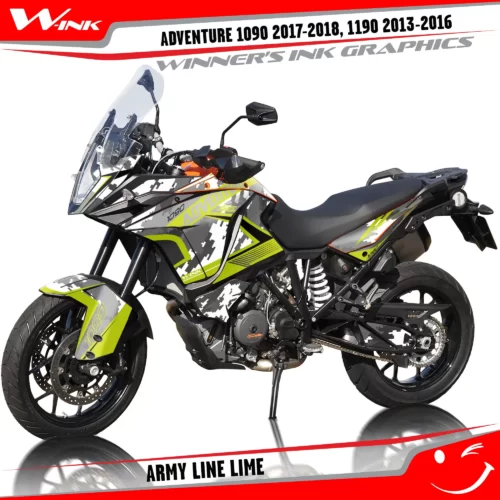 KTM-Adventure-1090-2017-2018-2019-1190-2013-2014-2015-2016-graphics-kit-and-decals-with-designs-Army-Line-lime