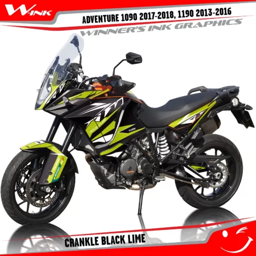 KTM-Adventure-1090-2017-2018-2019-1190-2013-2014-2015-2016-graphics-kit-and-decals-with-designs-Crankle-Black-Lime