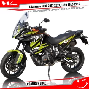 KTM-Adventure-1090-2017-2018-2019-1190-2013-2014-2015-2016-graphics-kit-and-decals-with-designs-Crankle-Black-Lime1