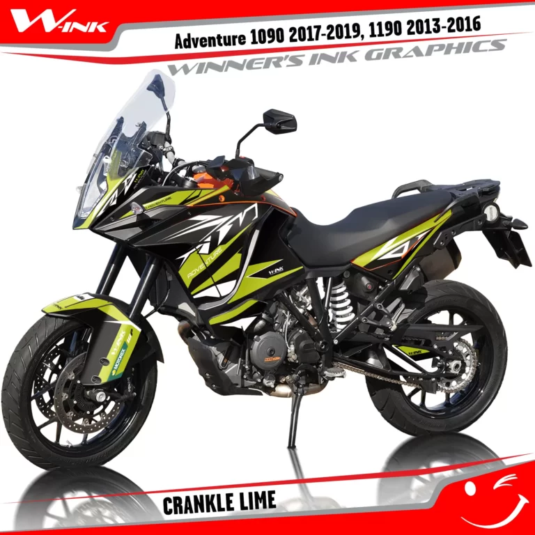 KTM-Adventure-1090-2017-2018-2019-1190-2013-2014-2015-2016-graphics-kit-and-decals-with-designs-Crankle-Black-Lime1