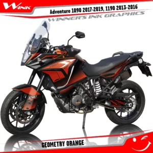 KTM-Adventure-1090-2017-2018-2019-1190-2013-2014-2015-2016-graphics-kit-and-decals-with-designs-Geometry-Black-Orange