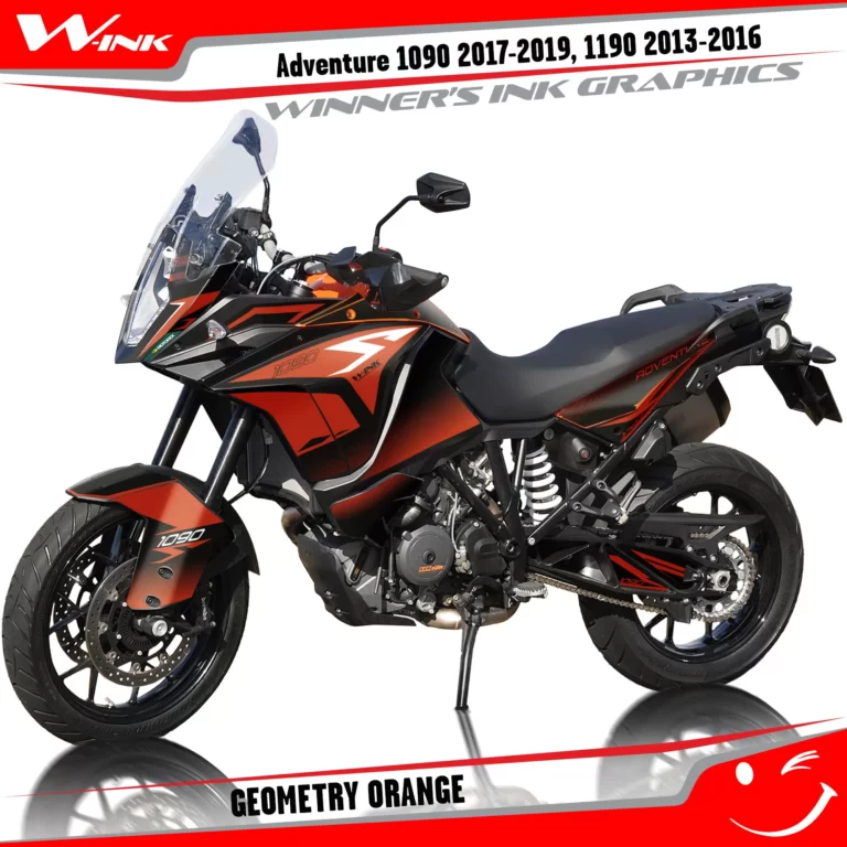 KTM-Adventure-1090-2017-2018-2019-1190-2013-2014-2015-2016-graphics-kit-and-decals-with-designs-Geometry-Black-Orange