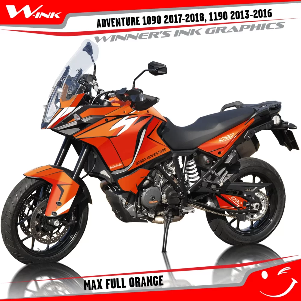 KTM-Adventure-1090-2017-2018-2019-1190-2013-2014-2015-2016-graphics-kit-and-decals-with-designs-Max-Full-Orange