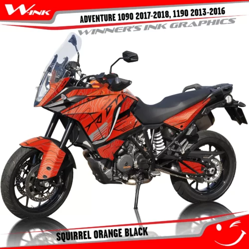 KTM-Adventure-1090-2017-2018-2019-1190-2013-2014-2015-2016-graphics-kit-and-decals-with-designs-Squirrel-Orange-Black