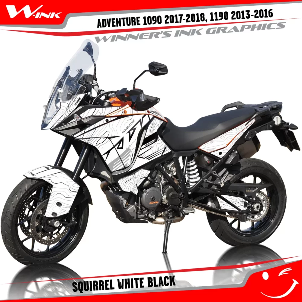 KTM-Adventure-1090-2017-2018-2019-1190-2013-2014-2015-2016-graphics-kit-and-decals-with-designs-Squirrel-White-Black