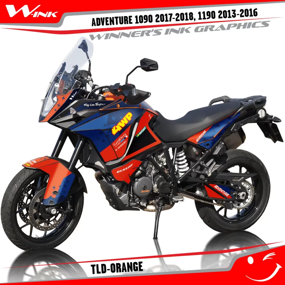 KTM-Adventure-1090-2017-2018-2019-1190-2013-2014-2015-2016-graphics-kit-and-decals-with-designs-TLD-Orange