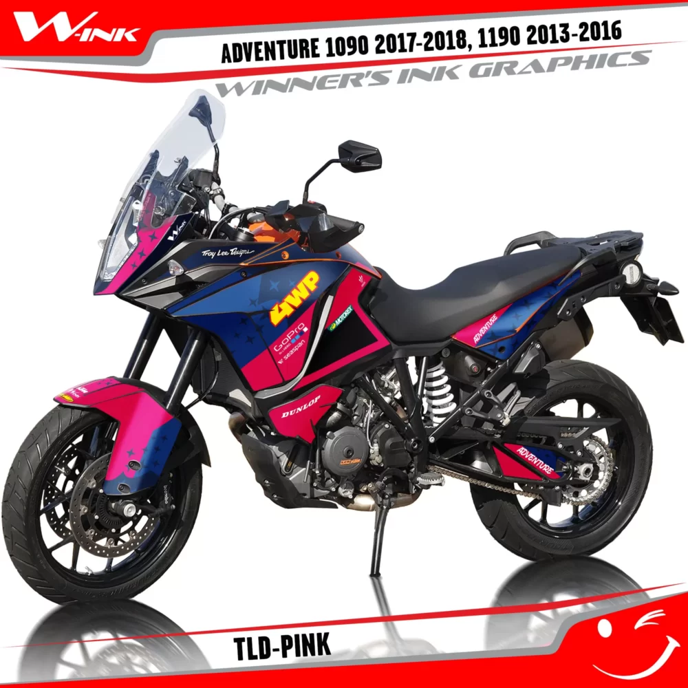 KTM-Adventure-1090-2017-2018-2019-1190-2013-2014-2015-2016-graphics-kit-and-decals-with-designs-TLD-Pink
