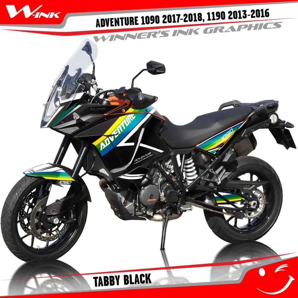 KTM-Adventure-1090-2017-2018-2019-1190-2013-2014-2015-2016-graphics-kit-and-decals-with-designs-Tabby-Black