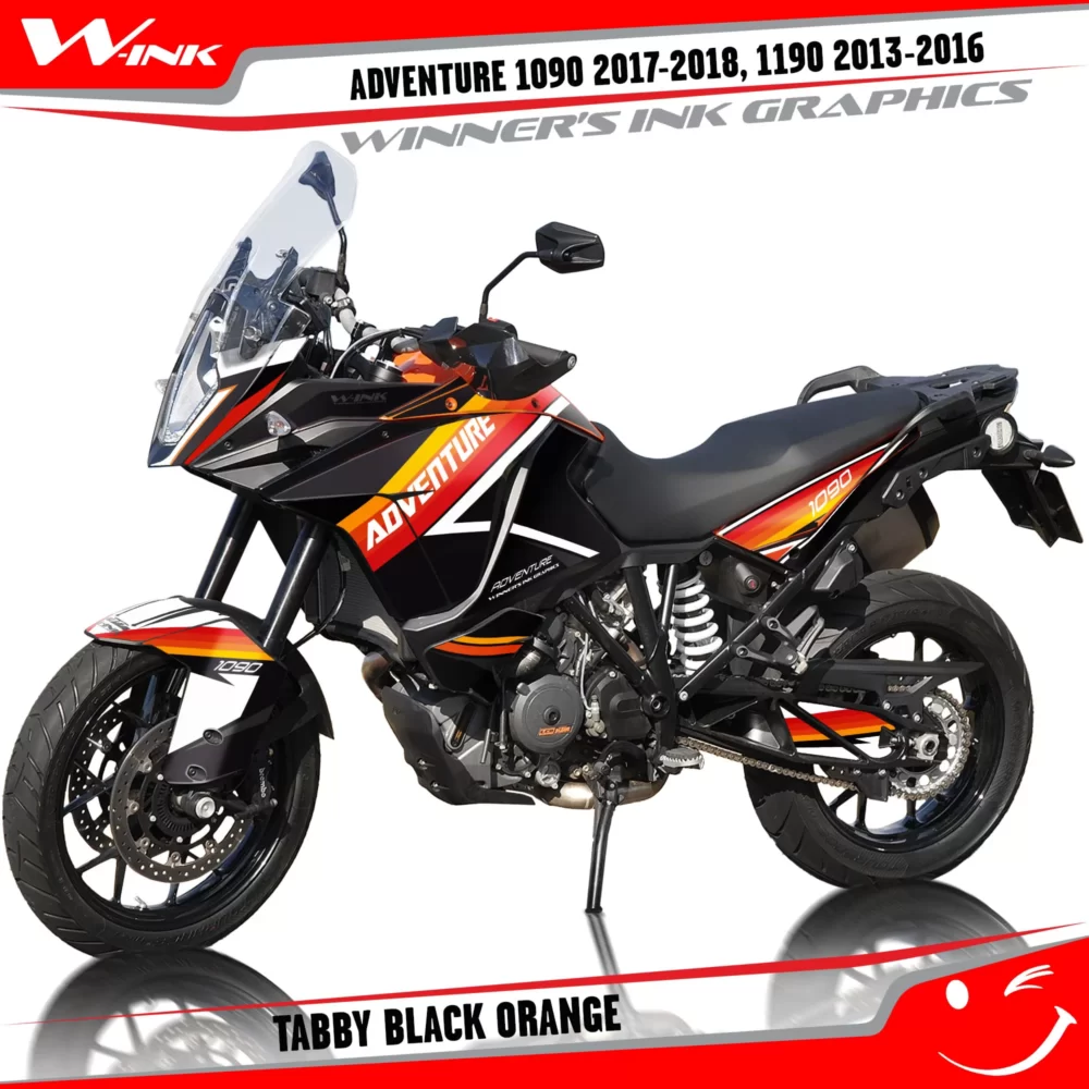 KTM-Adventure-1090-2017-2018-2019-1190-2013-2014-2015-2016-graphics-kit-and-decals-with-designs-Tabby-Black-Orange