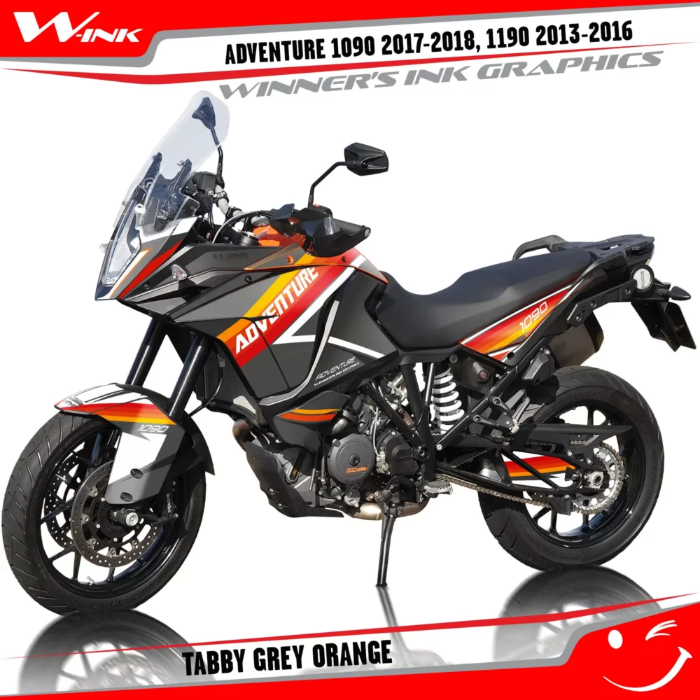KTM-Adventure-1090-2017-2018-2019-1190-2013-2014-2015-2016-graphics-kit-and-decals-with-designs-Tabby-Grey-Orange